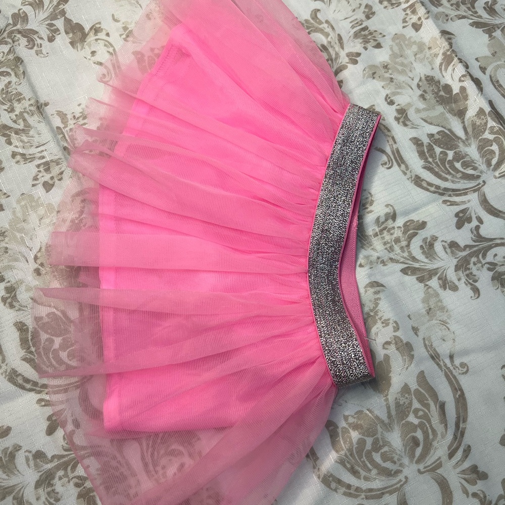 Garanimals ~Pink Tulle Tutu with Attached Panty & Glittery Silver Waistband~Cute